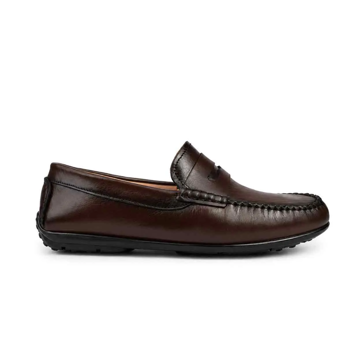 Mocassin pour homme 004-marron cuir   miniature
